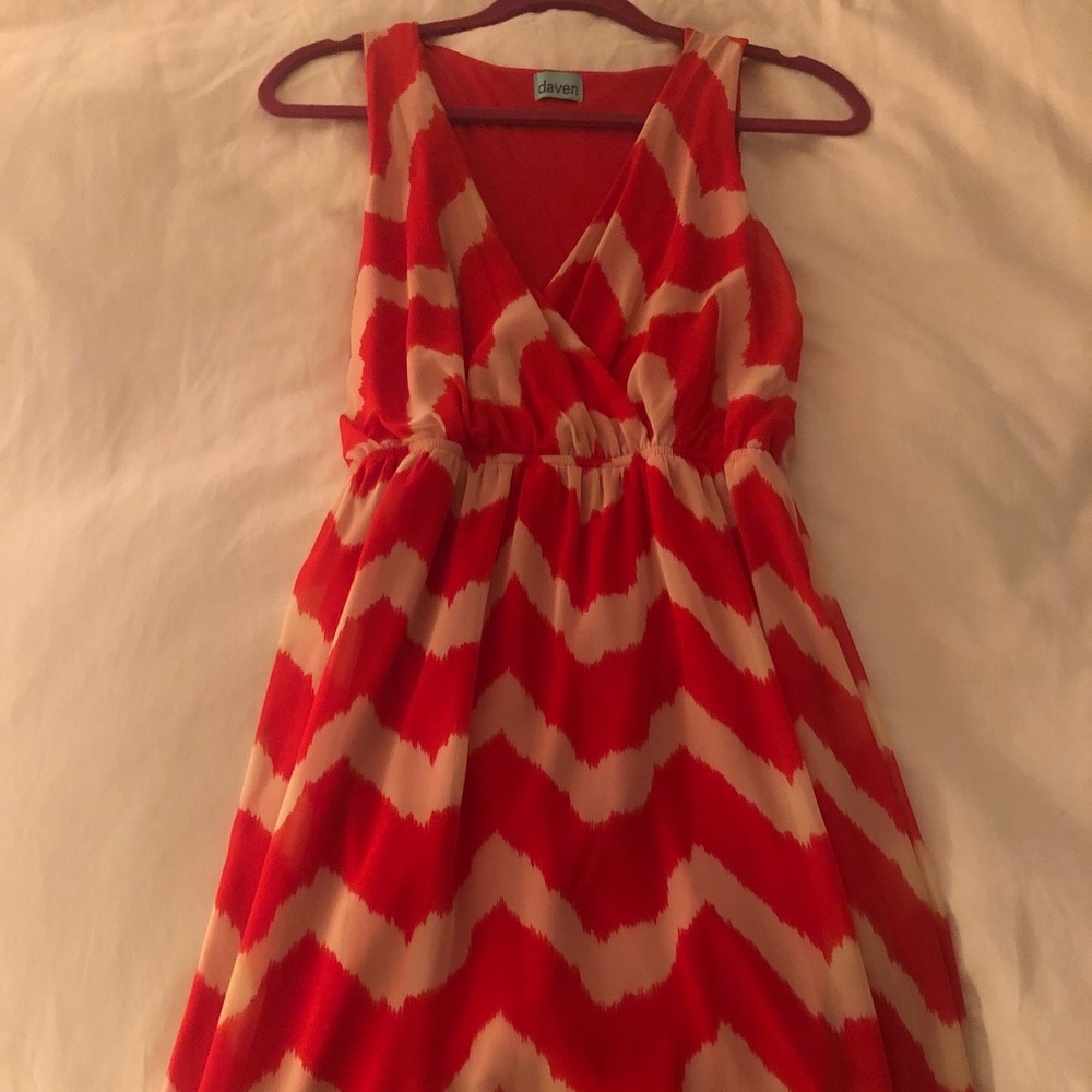 Orange and cream dress by Daven